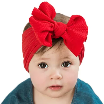 1pc בגימור Hairband התינוק הפעוט הילדה Bowknot סרט למתוח Hairband הכובעים פאזי שיער קשרים אביזרים לתינוקות הכובעים