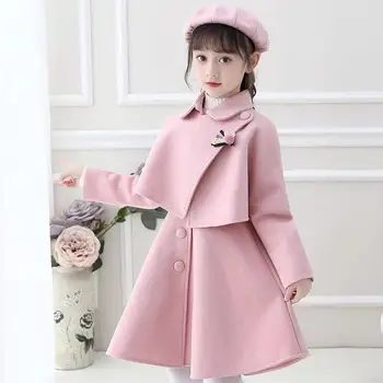 ילדה סתיו חורף השמלה להגדיר סגנון אתני ילדה שלושה פיסת צמר שמלת ביצועים קוריאנית בגדי ילדים