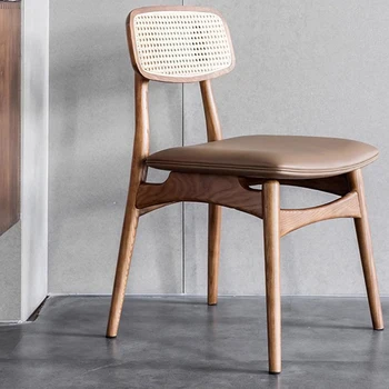 משרד מודרני, כיסאות יוקרה ניידים מעץ בעיצוב פאנקי קומה כיסא עור מינימליסטי Sedie סאלה דה-Pranzo ריהוט חדר האוכל