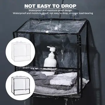 שקית אחסון עמיד למים מקלחת שקיות PVC שקוף קיר רכוב שירותים שקית אחסון למנוחה בחדר האמבטיה שירותים השינה